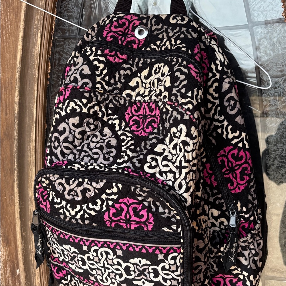 Vera Bradley Canterbury Magenta Campus Backpack - Picture 2 of 5